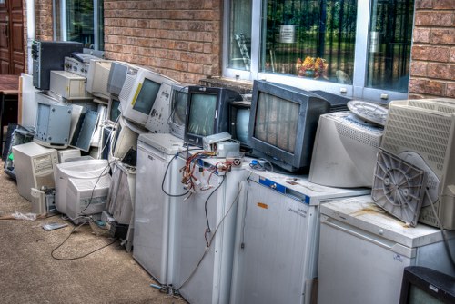 Professional waste removal team in action